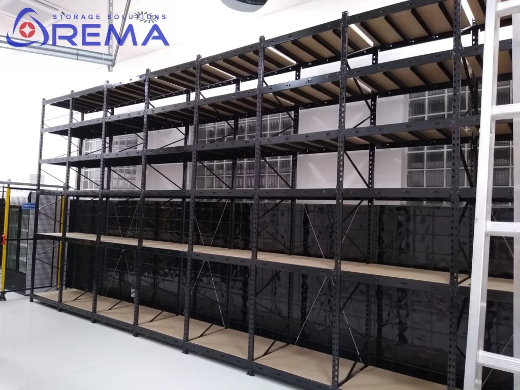 czarny regał wolnostojący alfa 500