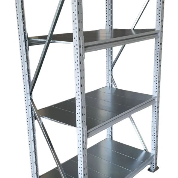 regał longspan LPX ze stalowymi półkami