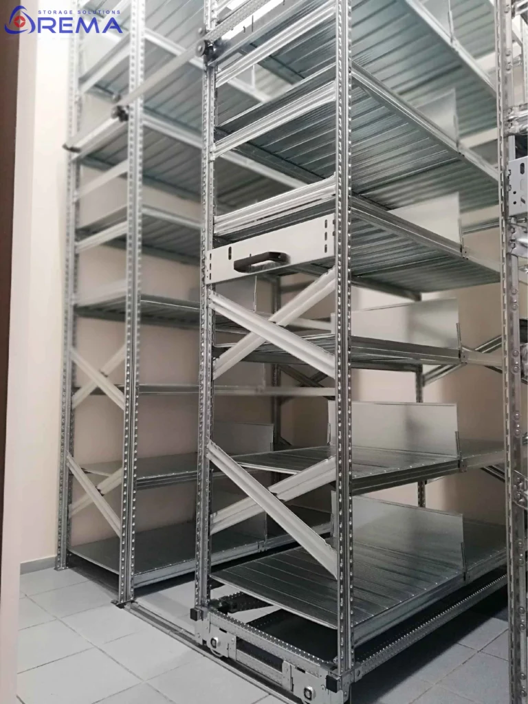 regał jezdny ocynkowane typu lekkiego