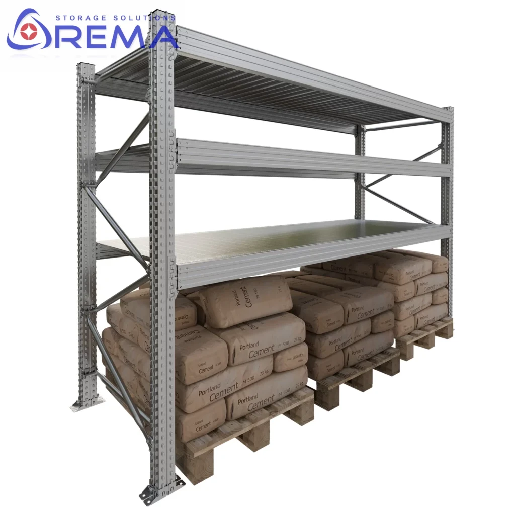 regał stalowy ciężki z paletami