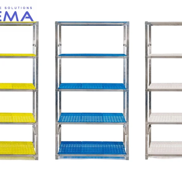 regał nierdzewny PCV z różnymi panelami