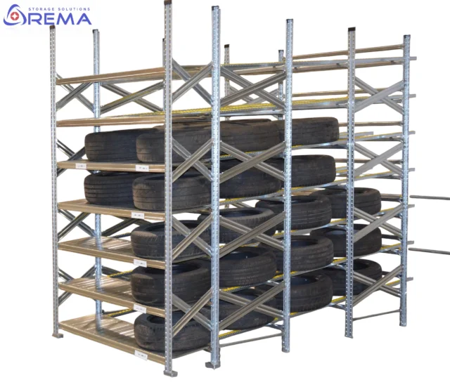 regał grawitacyjny na opony