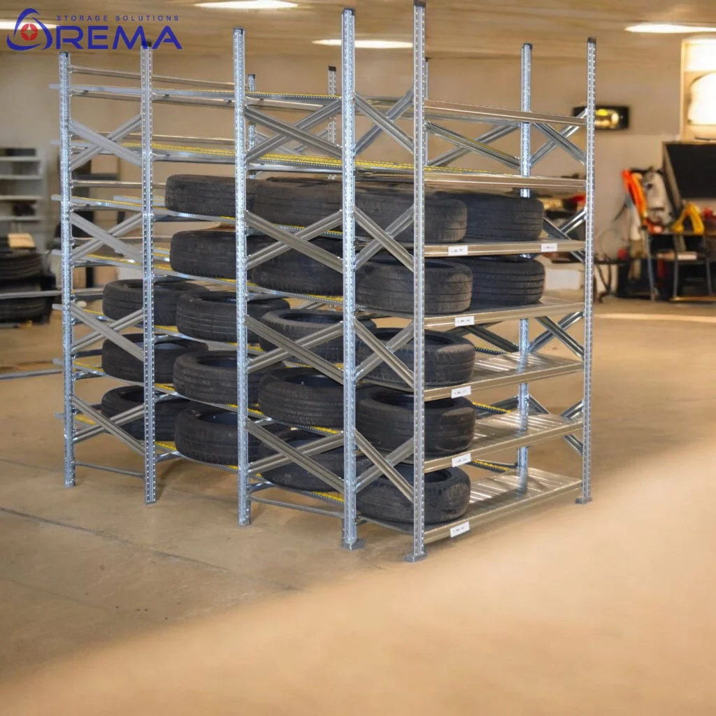 regał grawitacyjny na opony