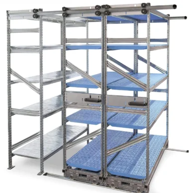 regały jezdne lekkie z półką z PCV