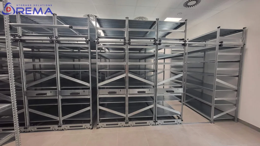 regały jezdne lekkie tory