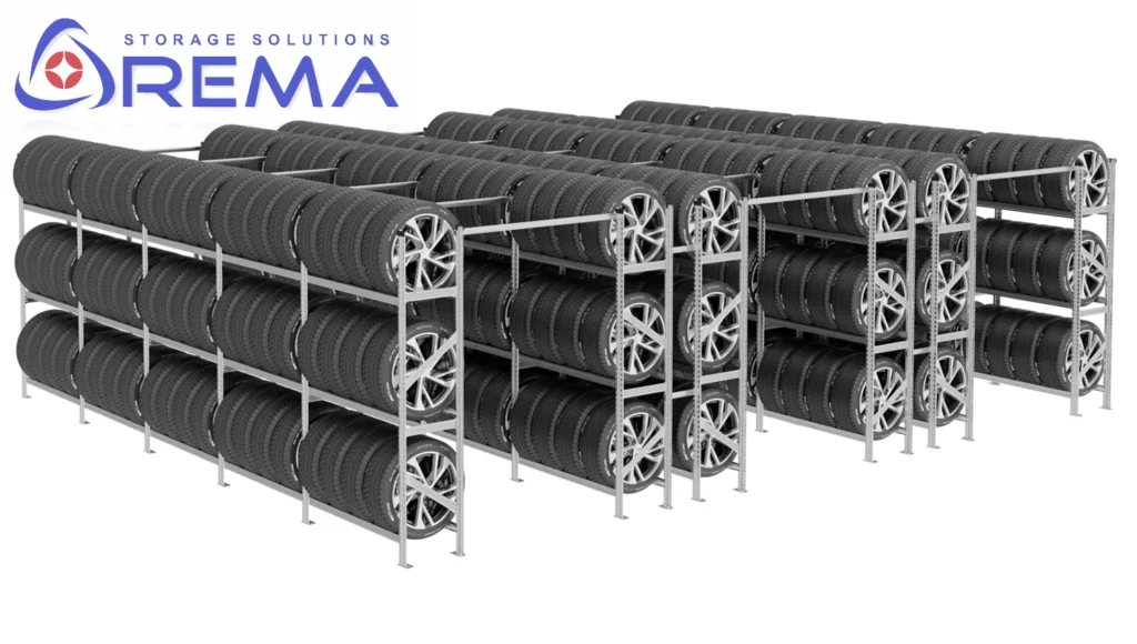 regały na kostce brukowej połączone monolitycznie 