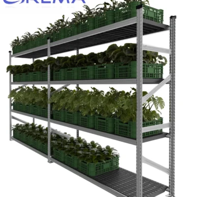 regały na rośliny bok