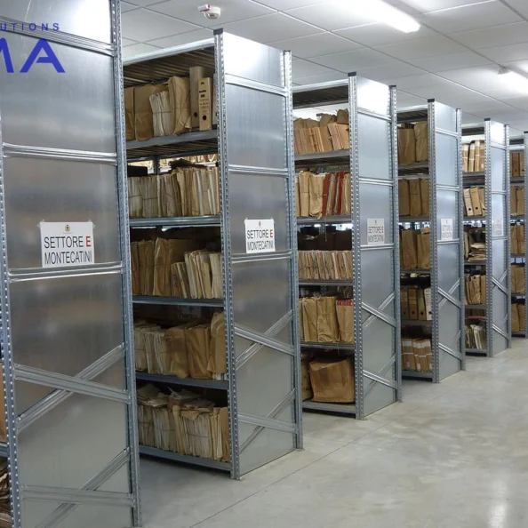 regały do archiwum Poznań z ogranicznikami i blachami pełnymi