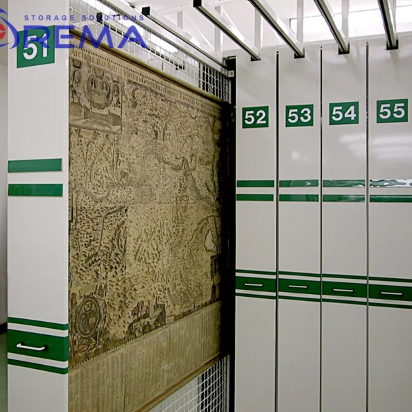 regały wysuwane na obrazy i mapy