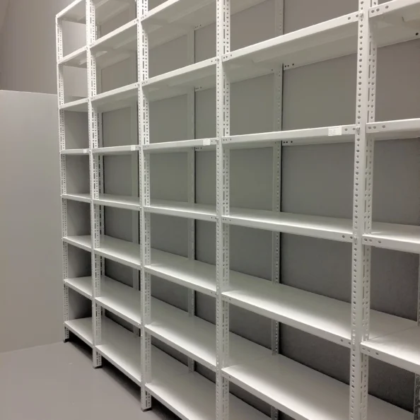 regał metalowy wzmocniony RMC pod ścianą ciąg