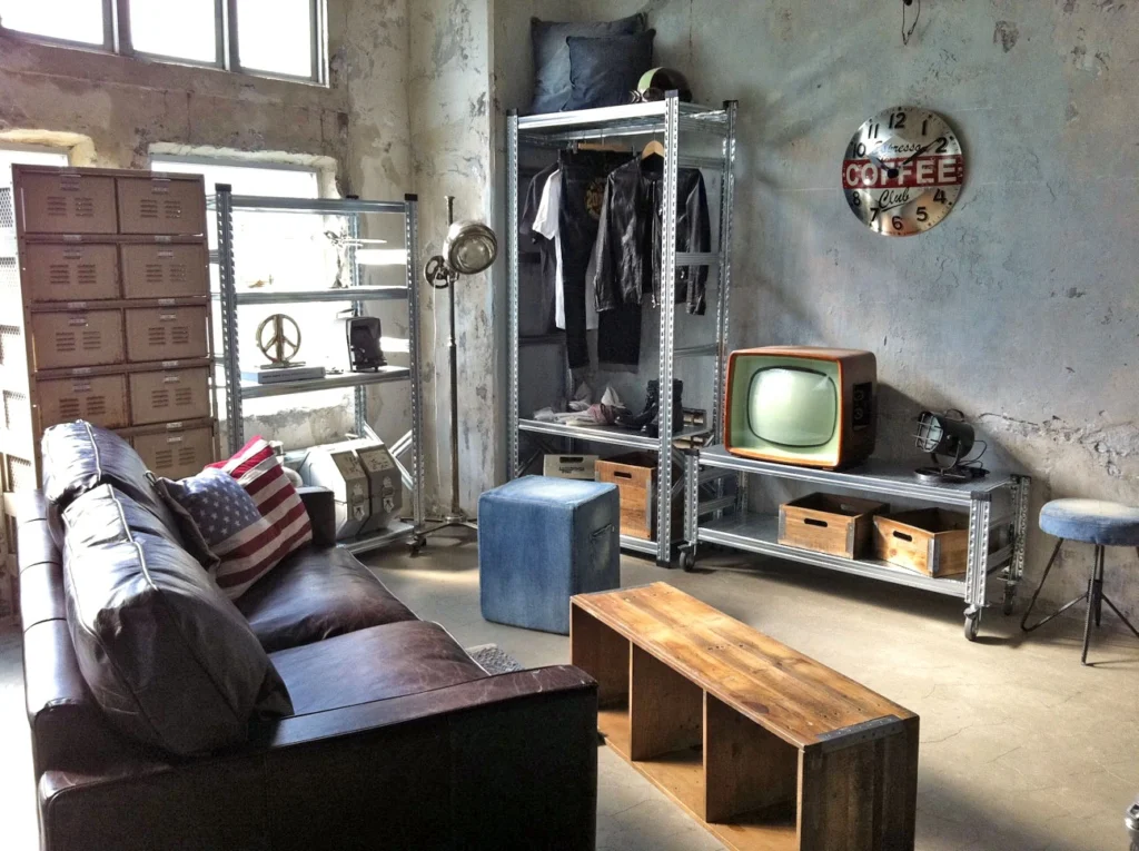 styl industrialny regały w domach i mieszkaniach