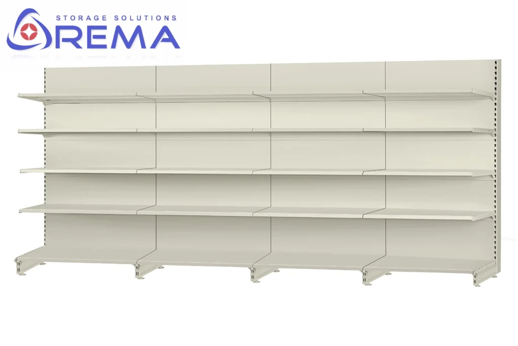 regały sklepowe przyścienne ciąg