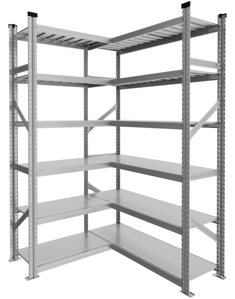 zabudowa narożnika regałami