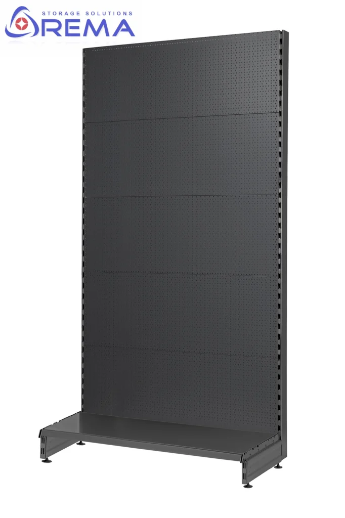 regały sklepowe perforowane grafitowe