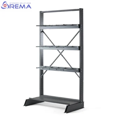 regał z półką i przegrodami