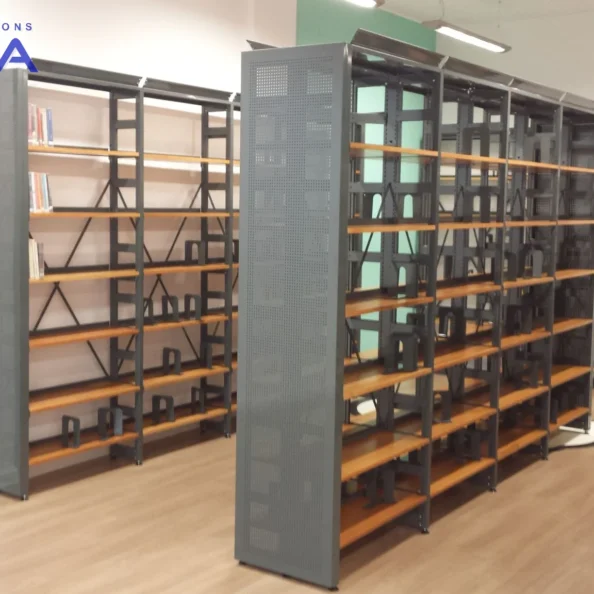 regały biblioteczne z okleiną