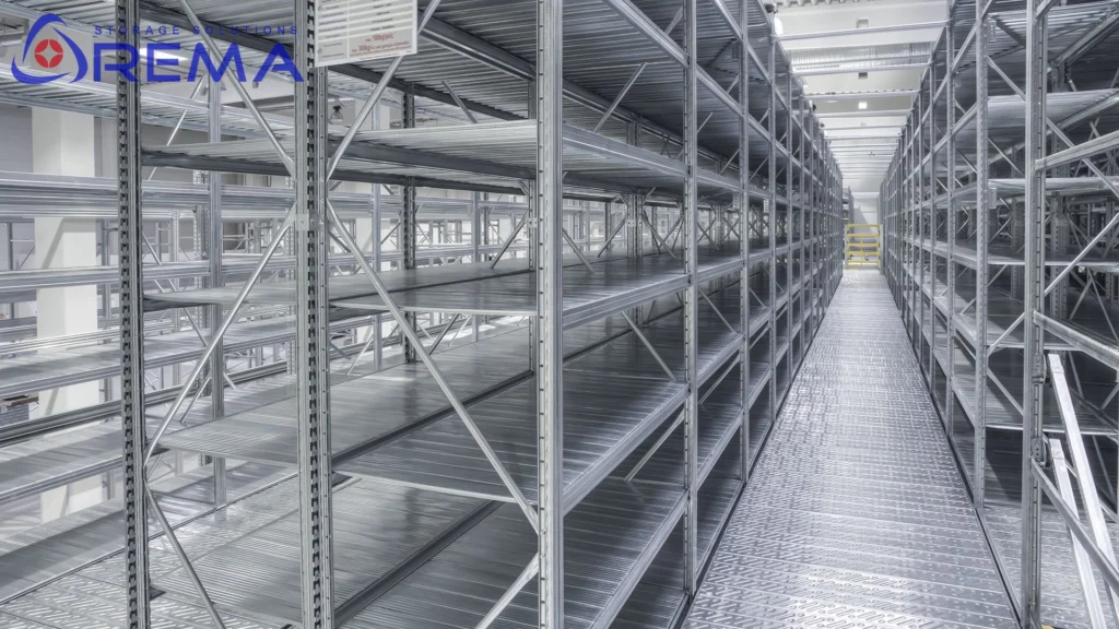 regał magazynowy metalowy na antresoli