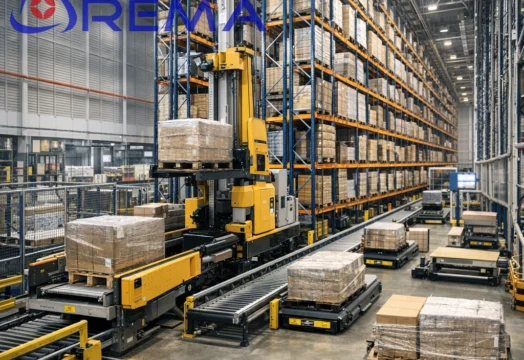 regały automatyczne w magazynie