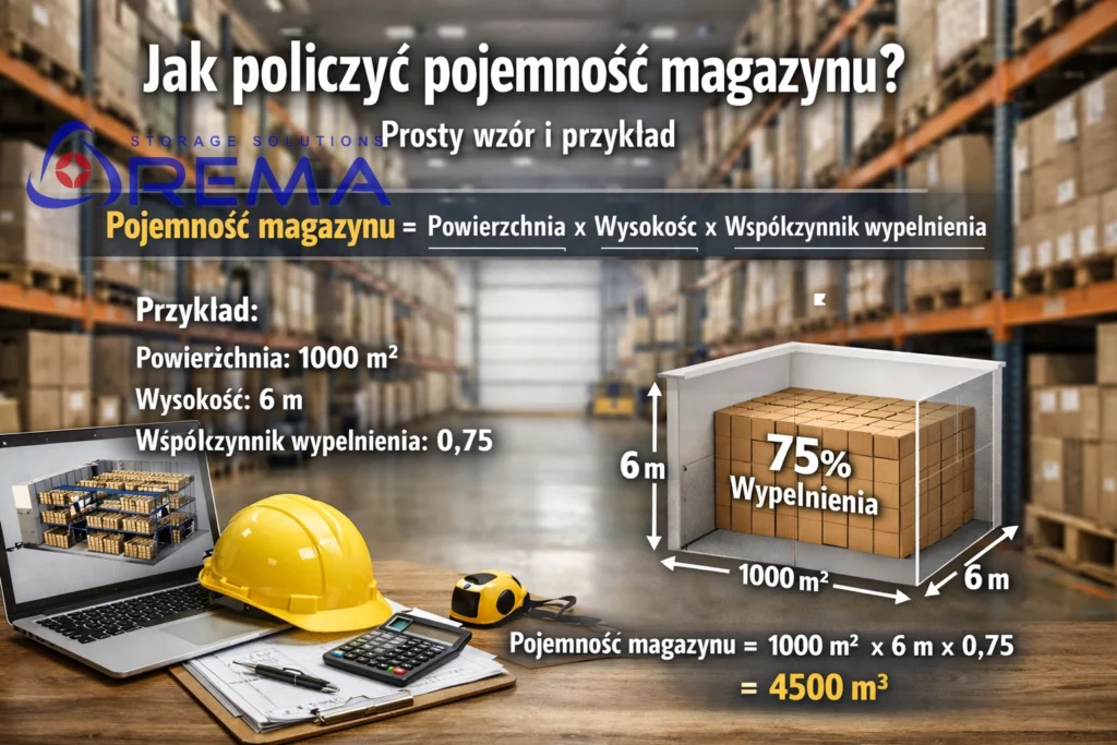jak policzyć pojemność magazynu, wzory