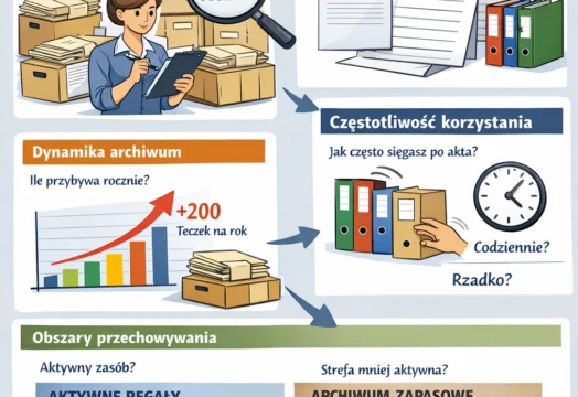 inwentaryzacja archiwum przed zakupem regałów